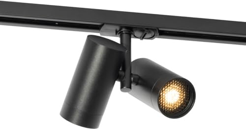 Qazqa Modern Schienenleuchte für Schienensystem - Iconic - Schwarz, Rund, 2-flammig, 5.6cm, Ideal als Küche lampe und