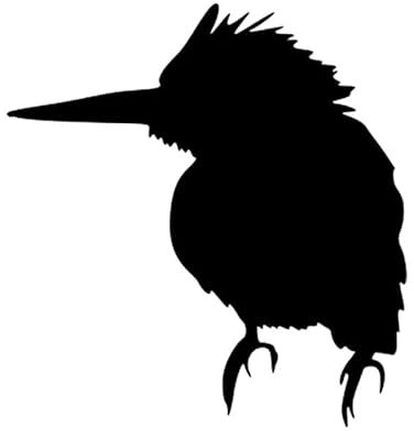 JIFENLI Autoaufkleber 14,8 cm * 15,6 cm Eisvogel Vogel Silhouette Interessante hochwertige Auto Aufkleber Dekoration Aufkleber Schwarz/Silber Vinyl