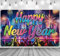 2025 Silvester Banner Deko Regenbogen, XXL Neujahr Banner Happy New Year Dekoration Bunt, 2025 Silvester Thema Party für Neujahr Indoor und Outdoor Dekoration, 180×110cm