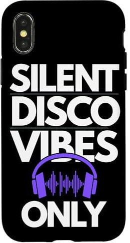 Carcasa para iPhone X/XS Silent Disco Party Auriculares inalámbricos Dance Vibes Tee
