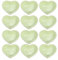 sourcing map Set di 12 ciotole laterali in ceramica a forma di cuore verde, 7,6 cm, mini piatti per antipasti, condimenti per cucina, casa, matrimoni, feste, ristoranti