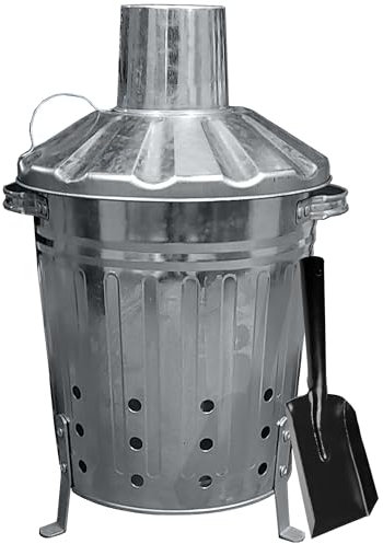 13L Mini Garden Incinerator Small Rubbish Waste Paper Document Burning Fire Bin with Metal Shovel