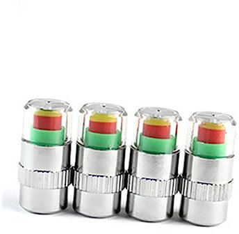 Ciieeo Reifendruck Sensor Ventilkappen 2,4 Bar Auto Staubkappen Druckanzeige Warnkappen Für Fahrzeuge