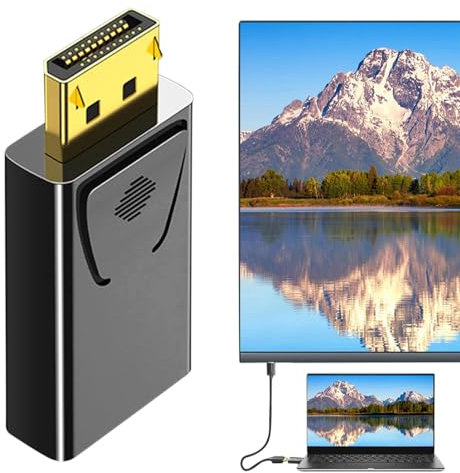 Adaptador HD para – Convertidor de vídeo 4K 60Hz para conexión de pantalla, pantallas, monitores y TV | Cable USB a puerto HD para portátiles, PC, proyectores y uso doméstico con transmisión audio