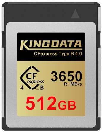 KNGDATA CFexpress Typ B Speicherkarte 4.0 512GB, Bis zu 3650 MB/s Lesen, für 8K/4K RAW High-Bitrate Video, CF Express Karte Für Professionelle DSLR Kameras
