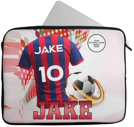 Personalised Football Laptop Sleeve with Any Name – Unique Custom Laptop Bag Gift 7 (9-10 inch)