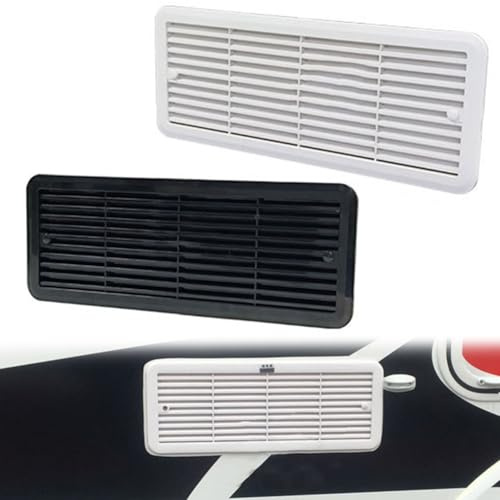 RichVibe Rejilla de montaje para rejilla de ventilación de frigorífico de autocaravana, 483 mm x 186 mm, ABS resistente a la intemperie para autocaravana para caravana OE 62445480, color negro