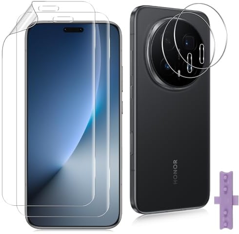 Datree 2 Pièces Protection Ecran pour Honor Magic 8 Pro 5G,2 Pièces Caméra Arrière Verre Trempé,transparent HD, tactile sensible, Protection en TPU Flexible