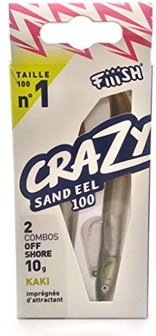 Fiiish Crazy Sand Eel 100 Double Combo Off Shore 10g Khaki