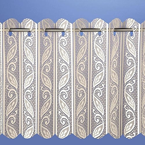 CORSICA CREAM LACE LOUVRE VERTICAL PLEATED WINDOW BLIND PANEL NET CURTAIN 48 Drop Curtains At Home
