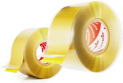 POPPSTAR Cinta de silicona autosellante, 3m x 25mm, cinta aislante y de sellado (agua, aire), amarillo, 2 rollos
