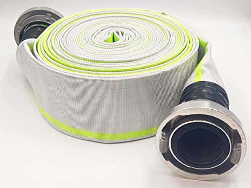 B-75 | 3 Zoll | 20 Meter Schlauch mit Storz-Kupplungen Bauschlauch Industrieschlauch Flachschlauch Wasserschlauch