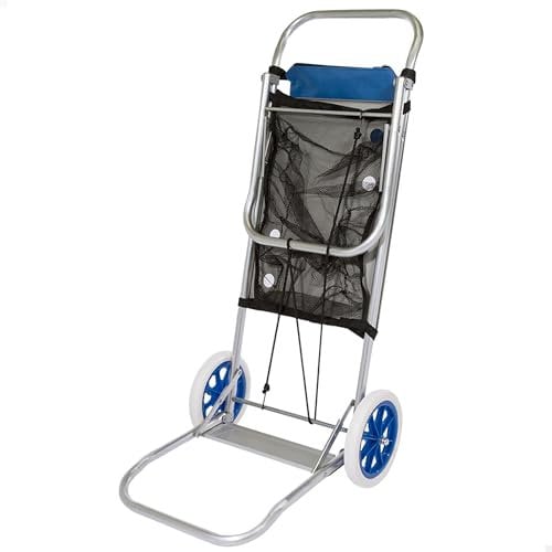 Aktive Carro de playa plegable convertible en mesa 2 en 1, Medidas 47x52x100 cm, Peso máx 20kg, Portatodo multiuso para la playa, camping, eventos, Fácil de guardar (53928)