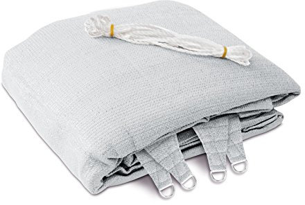 casa pura Voile d'Ombrage - Toile + Kit de Fixation Inclus | Voile d'Ombrage Triangulaire Résistante UV | Toile Tendue en 9 Tailles | Blanc - 5x5x5m + Accroche