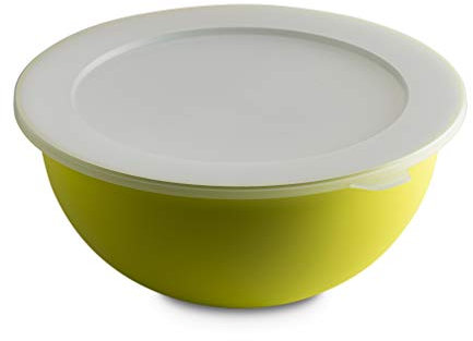 Omada Design Bol 3,5 lt + couvercle, diamètre 26 cm, blanc à l'intérieur et coloré à l'extérieur, en polypropylène et plastique antibactérien, Sanaliving