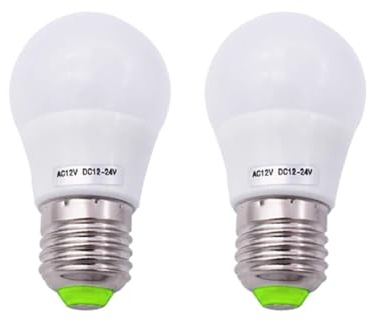 GRV E27 3W SMD LED AC12V / DC 12V-24V Glühbirne 30W Glühlampenersatz für Sonnensystem, Wohnmobil, Boot, Innen Niederspannungs-Sicherheitsbeleuchtung Warmeiß 2er Pack (Nichthaushaltsbeleuchtung)