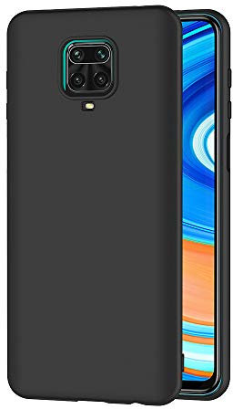 AICEK Compatible con Xiaomi Redmi Note 9S / 9 Pro MAX / 9 Pro Funda, Silicona Fundas Carcasa Silicona Bumper Case Negro