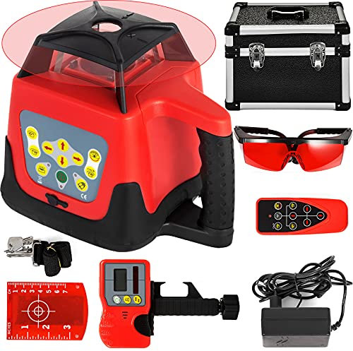 VEVOR Livello Laser Autolivellante Scansione Rotante 360° Laser Linea Verticale Orizzontale Rosso Lavoro 500 m per Costruzione di Edifici Professionali Massoneria Recinzioni Imprenditori Fondazioni