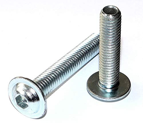 Flachkopfschrauben mit Innensechskant und Flansch M8x40 DIN 7380-2 Stahl verzinkt 10.9 Stückzahl 25 Linsenkopfschrauben Linsenschrauben Rundkopfschrauben Flanschschrauben