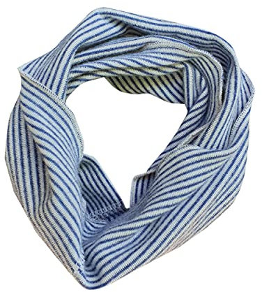 Lilano, Kinder Schlauchschal Ringel, 70% Wolle (kbT), 30% Seide, 210 gr./m² (Blau/Natur, 1 (1-3 Jahre))