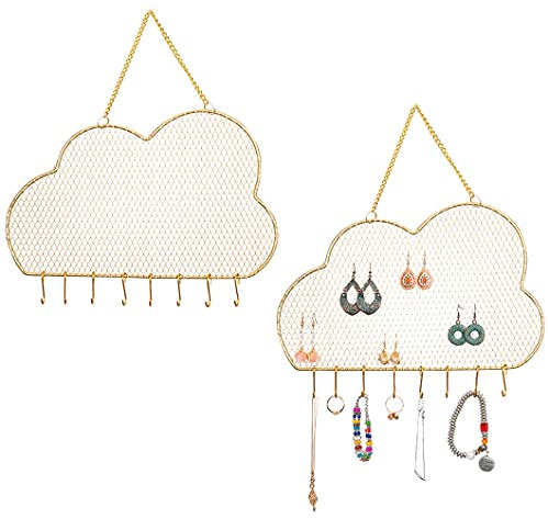 Rolin Roly Wand Schmuckhalter Ohrsteckerhalter Hängender Schmuck Organizer Halsketten Ohrring Organisator Aufbewahrungs für Halsketten Armbänder Kristall Anhänger Schlüssel