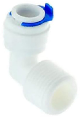 Codo de agua RO Acoplamiento rápido de manguera de 1/4 pulgadas OD 1/8 pulgadas BSP macho sistema de ósmosis inversa conector de tubo de plástico para manguera de 6,35 mm OD de 1/8 pulgadas
