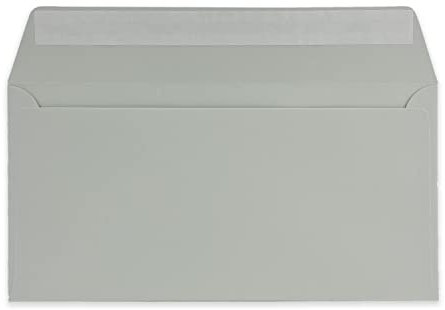 75 DIN Lang Brief-Umschläge Hellgrau - 11 x 22 cm - 120 g/m² Haftklebung Standard Brief-Kuverts für Taufe & Einladungen von Ihrem Glüxx-Agent