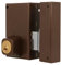 Amig - Cerradura de Sobreponer de Derecha con Palanca de Cierre y Lengüeta para Puertas de Madera Mod. 75P - 67 x 112 mm - Cilindro Redondo de Seguridad - Acero Marrón