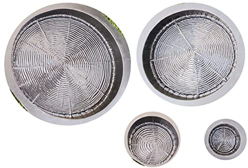 FHONYX 4 PCS stampi in cemento 39,5 + 30 + 18 + 10,5cm, Fetta, Tronco d'Albero, giardino dei prati, decorazione del giardino, sezione trasversale, imitazione del legno percorso, DIY, pavimentazione