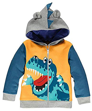 TEDD Boys Hoodies Zip for Kids Jumper Cotton Jacket Top Dinosaur Crocodile Sweatshirts Long Sleeve T Shirt Casual Toddler Clothes Autumn Winter