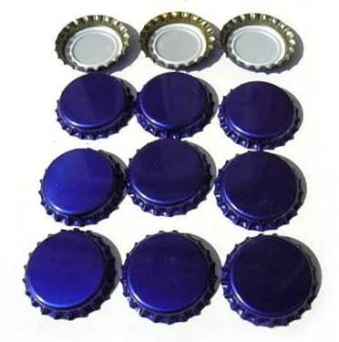 Kronkorken 26mm 1000 Stück blau Zubehör Bier Brauen Bierflaschen verschließen Hobbybrauer (blau, 1000)