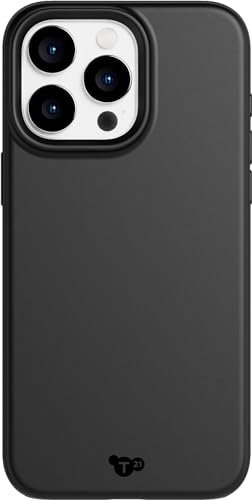 Tech21 Evo Lite Hülle für iPhone 15 Pro Max, Schwarz, Einfache Telefonhülle, TPU und Biologisch abbaubar, Fallschutz: 3m