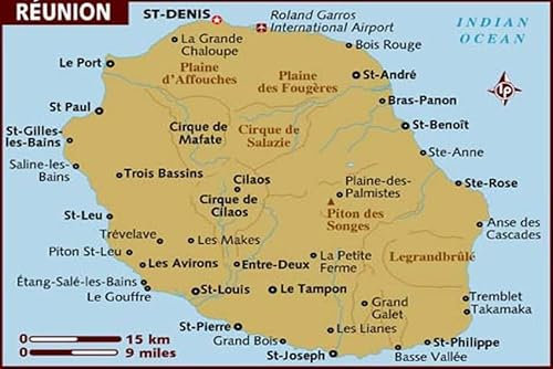 Kühlschrankmagnet mit Réunion-Karte