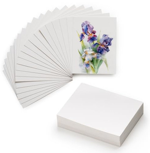MEEDEN Blanko-Aquarellpapierkarten, 10,2 x 7,6 cm, 50 Stück, kaltgepresst, 100 % Baumwolle, Aquarell-Postkarten für Erwachsene und Studenten (300 g/m²), 5 x 10 Blatt