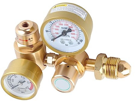 Gasschweißregler Argon CO2 Manometer WIG MIG Durchflussmesser 3500 Psi Zylinderdruckminderventil CGA580 Einlassgewinde 1/4 Auslass 6,605 GPM
