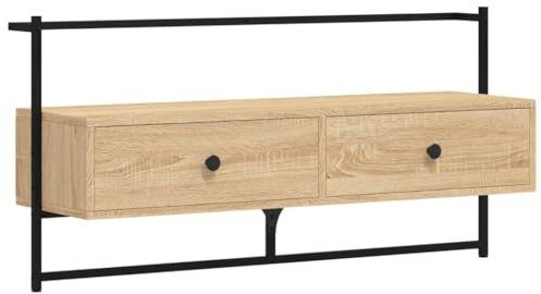vidaXL Mobile TV a Muro Rovere Sonoma 100,5x30x51 cm Legno Multistrato