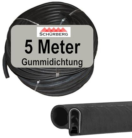 5 Meter Dichtung Türdichtung 15x19mm Gummidichtung zum aufstecken auf Blechkanten perfekt für die Verwendung im KFZ Bereich oder im Maschinen und Anlagenbau
