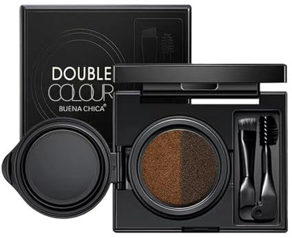 Buena Chica Zweifarbige Augenbrauencreme, Luftpolsterfärbemittel, lang anhaltende flüssige Enhancer, Creme, Augenbrauengel mit Pinsel, getöntes Make-up, Kosmetik 01