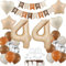 Haosell 44. Geburtstag Deko: Beige und Braun, Retro Boho, Enthlt 32 Zoll '44' Ballon, 'HAPPY BIRTHDAY' Banner, Sterne, Herzen, Luftballons, Konfetti, Tortendeko, Klebeband, Rollenband