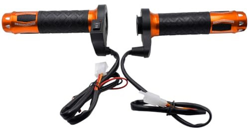 1 Paar Beheizte Motorradgriffe, 12V Universal Elektrisch Beheizte Griffe mit 2 Temperaturstufen Heizgriffe Motorrad Fahrrad Griffheizung Elektrische Heizung Warm Hand Griffe Lenker 22mm