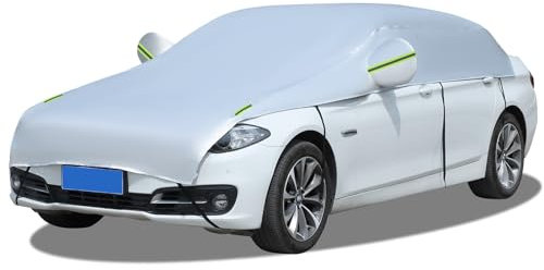 CNRONGLISW Housse de Voiture, Demi-Couverture, imperméable à l'eau, à la poussière, à la saleté, à la Neige, Protection UV (Limousine)