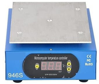 Plaque chauffante de soudage, 946S Station de préchauffage 400W 140X200mm préchauffeur plate-forme numérique plaque chauffante for téléphone LCD écran séparateur Machine