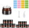 Lot de 10 Pots vides en Verre ambré, Pots à crème, récipients en Verre Marron de 20 ml/30 ML, avec Autocollant, Distributeur de Pots de Voyage Rechargeables Marron pour Lotion, crème, cosmétiques