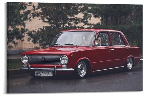UNSGA Sportwagen-Poster, Lada Zhiguli 1200 Vaz-2101, Rallye-Rennwagen-Poster, dekorative Malerei, Leinwand, Wandposter und Kunstdruck, moderne Familienschlafzimmer-Dekoration, Poster, 30 x 45 cm