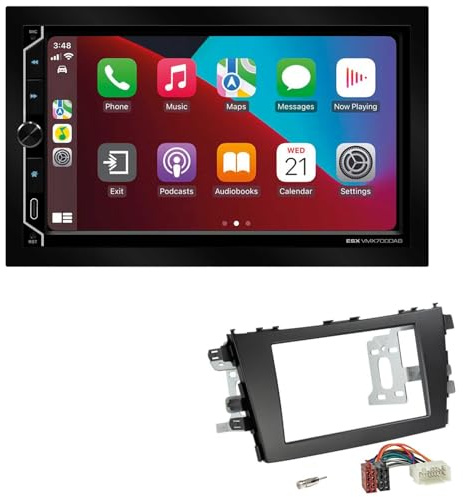 ESX VMX700DAB 2-DIN Autoradio kompatibel mit Wireless Apple CarPlay Android Auto Bluetooth DAB+ passend für Suzuki Celerio ab 2014 schwarz