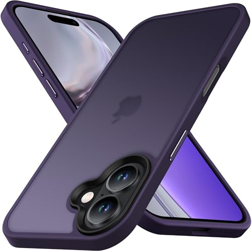 Anqrp Custodia serie Matt Zero per iPhone 16, sottile [Protezione militare e protezione della fotocamera] Custodia protettiva traslucida