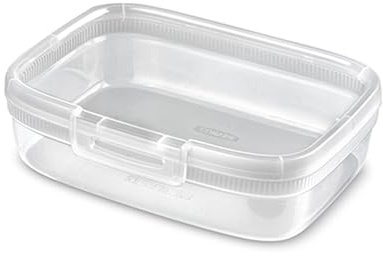 Curver Frischhaltedose mit Klickverschluss 1,3 L Snap Box Lunchbox Kunststoff eckig Mikrowelle Spülmaschine Kühlschrank stapelbar