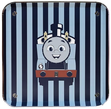 Bonjour Fête THOMAS & FRIENDS™ Large Stripe Paper Plates - THOMAS & FRIENDS™ Train Themed Dinner Plates - Officially Licenced - 10.25 (8 Pack)