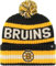 47 NHL Mütze für Erwachsene, Team-Farbe, offizielles Lizenzprodukt, Bering, Sport, Strickmütze mit Bommel, für kaltes Wetter, Boston Bruins - Schwarz, Einheitsgr��e