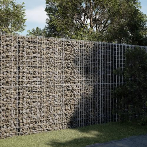 Tidyard Panier Gabion avec Couvercle 250x100x200 cm Fer galvanisé, Mur à Gabion Clôture en Maille, Panier de Gabion pour Jardin, Terrasse, Arrière-Cour, Extérieur